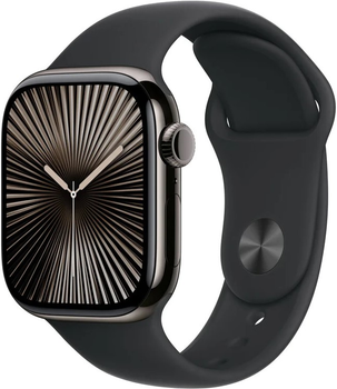 Смарт-годинник Apple Watch Series 10 GPS + Cellular 42mm Slate Titanium Case with Black Sport Band - S/M (MWXG3)