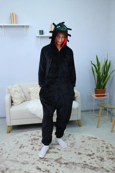 Піжама Кігурумі My Kigu Чоловіча Дракон Беззубик Чорний розмір XL 175-185 см (21072411)