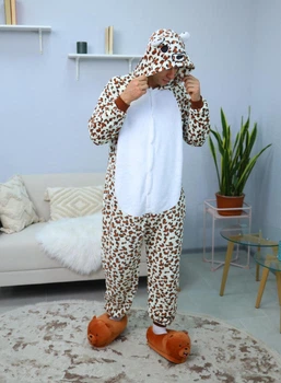 Пижама Кигуруми My Kigu мужская Леопард Бежевый размер XL 175-185 см (21039411)
