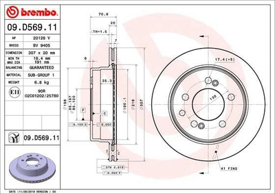 Тормозной диск Brembo (09D56911)