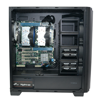 Двухпроцессорная рабочая станция PowerUp #181 Xeon E5 2690 v3 x2 / 32 GB / SSD 512GB / Int Video для 3D моделирования видеомонтажа рендеринга для инженеров и архитекторов