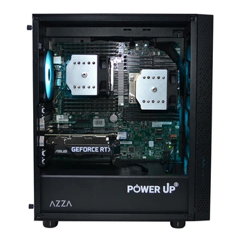 Двухпроцессорная рабочая станция PowerUp #393 AMD EPYC 7413 x2 / 256 GB / SSD 1TB / GeForce RTX 4060 8GB для 3D моделирования видеомонтажа рендеринга для инженеров и архитекторов