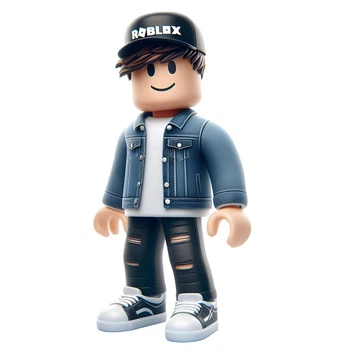 Ростова наклейка "Роблокс. Roblox. Джинсова куртка" 80 см - без контурної обрізки
