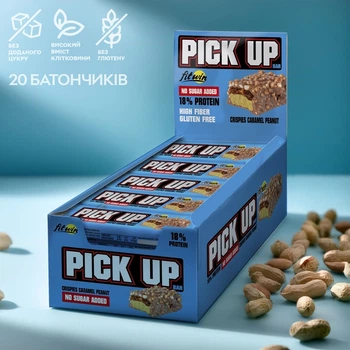 Батончик Pick Up, 20*45 грамм - кранчи карамель и арахис FitWin