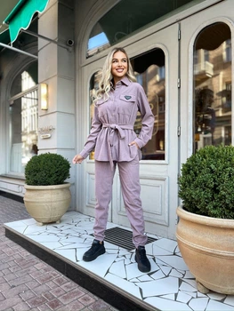 Fashions • Женский вельветовый костюм Лойд Fashions 46-48 пудра (1015-бу)