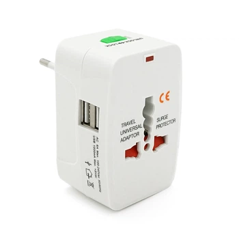 Универсальный переходник все стандарты розеток 5 in 1 USB