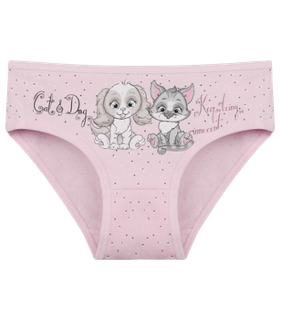 Детские слипы для девочки с принтом Cat Dog - Donella - 4112Y3 - 122-128 см - Светло-розовый