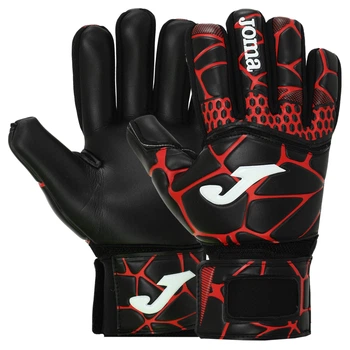 Перчатки вратарские профессиональные с защитой пальцев Joma GK-PRO (латекс, PL, эластан, размер 8, чёрный-красный) (400908-106_Черно-красный_8)