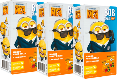 Набір Bob Snail Fun Натуральні фруктові цукерки Манго + Іграшка 20 г х 3 шт (2000000014614)