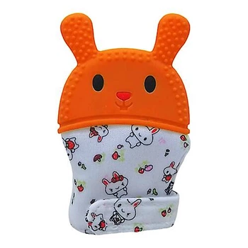 Игрушка-прорезыватель на ручку "зайчик" (коралловый) Lindo (Li 191)