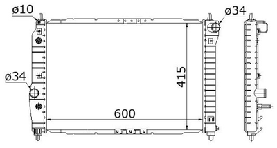 Радіатор охолодження CHEVROLET AVEO (2003) 1.4 StarLine (ADWA2067)