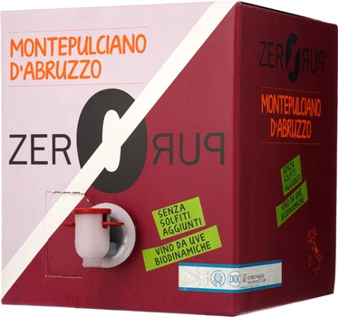 Вино Zero Puro Montepulciano D’Abruzzo червоне сухе (без доданих сульфітів) 3 л (8032692480886)