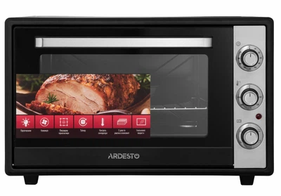 Електрична піч 60 л з конвекцією грилем підсвічуванням ARDESTO MEO-F60CB 2034 Вт, 5 режимів, нагрівання 250, таймер, емаль, термоізоляція, духовка настільна, Туреччина