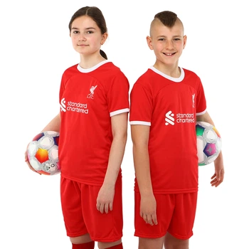 Форма футбольная детская с символикой футбольного клуба LIVERPOOL домашняя 2024 SP-Planeta CO-6327 (полиэстер, размер 26, красный-белый)