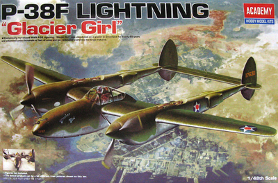 Модель літака для склеювання Academy P-38F Lighting Glacier Girl 1:48 (603550122088)