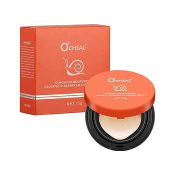 Кушон тональный для лица O'CHEAL Colorful Streamer Air Cushion Concealer Moisturizing 02 жемчужно-белый тон увлажняющий 15 мл