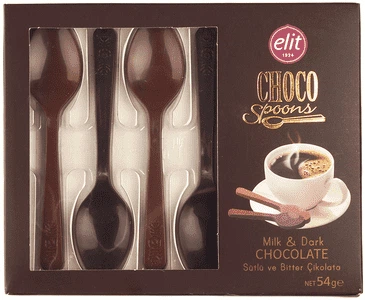 Шоколадні ложки Elitt choco spoons milk&dark 54г