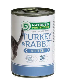 Вологий корм з індичатиною і кролятиною для молодих кошенят Nature's Protection Kitten Turkey&Rabbit 400г