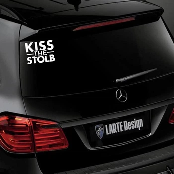 Наклейка на Автомобиль с Приколами Kiss the STOLB 17х13 см + Монтажная плёнка