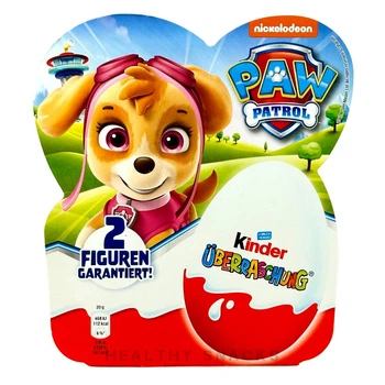Набір кіндер сюрпризів Щенячий Патруль Kinder Surprise Paw Patrol 80 г (4*20 г) (Скай)