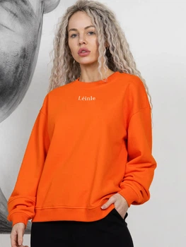 Світшот оверсайз жіночий Leinle 1628 3XL Помаранчевий (4821628339877)