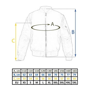 Куртка Бомбер льотна US BASIC MA1® FLIGHT JACKET Оливкова L