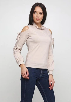 Женская блузка с вырезами на плечах Подіум 21260-BEIGE XXL Бежевый