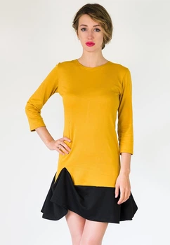 Жіноче плаття Подіум Betis 21163-MUSTARD S Гірчичний
