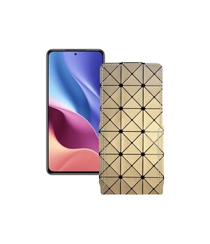 Чохол-фліп із екошкіри для телефону Xiaomi Redmi K40 2021 Золотий ромб