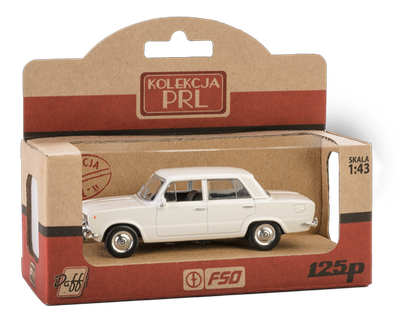 Pojazd metalowy Daffi PRL Fiat 125p Biały (5905422115859)