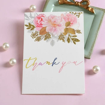 Мини открытка с глиттером "Thank you" 9,5х14 см
