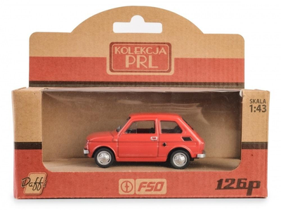 Pojazd metalowy Daffi PRL Fiat 126p Czerwony (5905422115729)