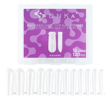 Верхние формы для наращивания ногтей DNKa Top Nail Forms Square 120 шт