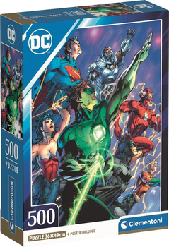 Пазли Clementoni Compact Dc Comics Ліга Справедливості 500 елементiв (8005125355327)