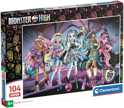 Puzzle Clementoni Super Kolor Monster High 104 elementy (8005125257843)