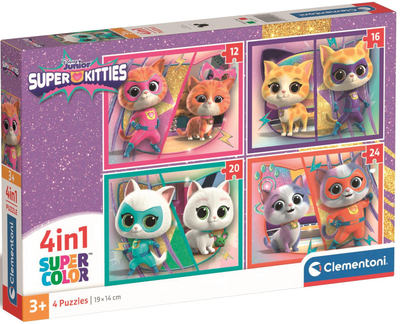 Puzzle Clementoni Super Kolor Superkitties 4 w 1 (8005125215317)