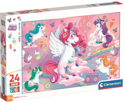 Puzzle Clementoni Maxi Super Kolor Jolly Unicorns 24 elementy (8005125285259)