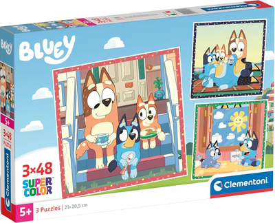 Пазли Clementoni Super Color Bluey 3 х 48 елементів (8005125253081)