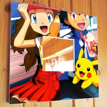 Декоративное зеркало "Герои Покемон. Pokemon" украшение интерьера для фанатов аниме, манга, в спальню, игровую