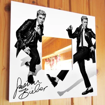 Зеркало с фото "Певец Джастин Бибер. Justin Bieber" для фанатов поп-музыки, украшение интерьера в спальню, кафе, студию