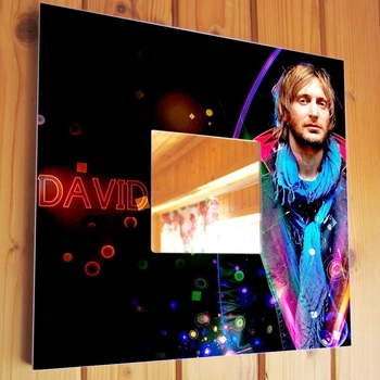 Зеркало "DJ Давид Гетта. David Guetta" подарок для фанатов электронной техно музыки, музыкантов, декор в бар, клуб, студию
