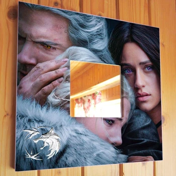Декоративное зеркало с фото "Ведьмак. The Witcher" герои сериала, украшение интерьера спальни, подарок фанату кино