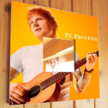 Зеркало "Певец Эд Ширан. Ed Sheeran" сувенир для фанатов поп музыки, украшение интерьера в спальню, кафе, караоке