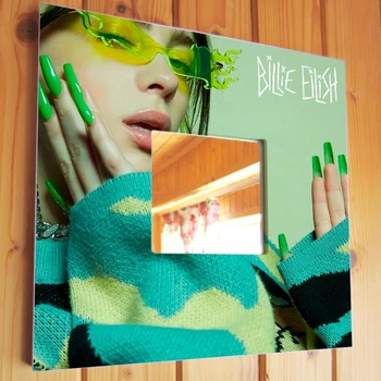 Зеркало с фото "Певица Билли Айлиш. Billie Eilish" для фанатов, поп музыка, сувенир в спальню, кафе, караоке