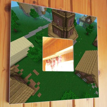 Декоративное зеркало "Майнкрафт. Minecraft" для интерьера детской комнаты, необычный подарок