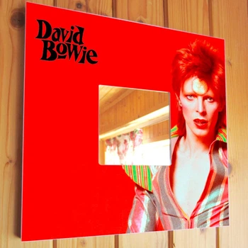 Зеркало "Дэвид Боуи. David Bowie" для фанатов, поп-музыка, украшение интерьера в бар, клуб, спальню