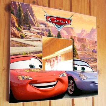 Зеркало с героями мультфильма "Тачки. Cars. Дисней" украшение в детскую комнату, спальню ребенку