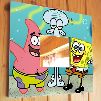 Зеркало "Губка Боб. SpongeBob" украшение интерьера детской спальни, кафе, игровой комнаты, дачи