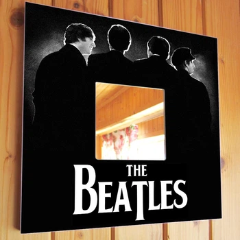 Зеркало с фото "Группа The Beatles" для фанатов, музыкантов, любителей рок музыки, украшение в бар, клуб, спальню