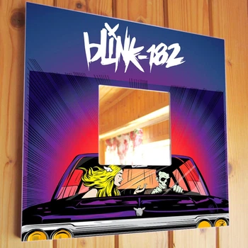 Декоративное зеркало "Группа Blink-182" для фанатов панк рок-музыки, украшение в бар, клуб, студию, подарок
